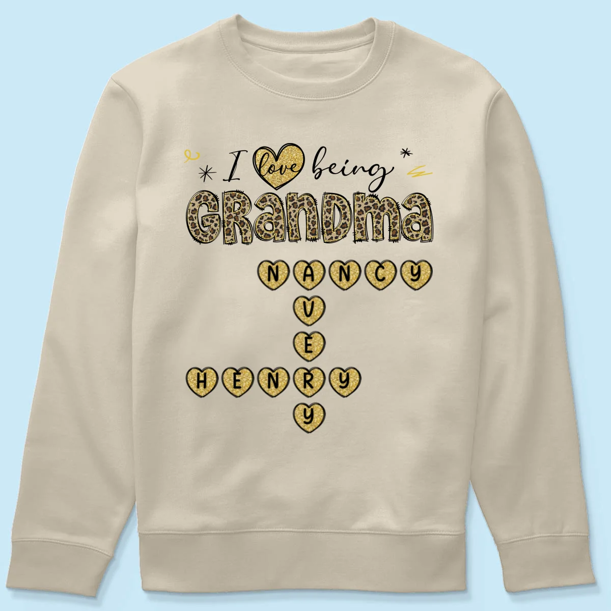 Loving Being A Grandma Leopard Heart Crossword Puzzle Personalized Shirt - Image 19