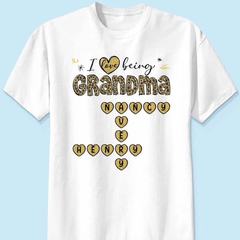 Loving Being A Grandma Leopard Heart Crossword Puzzle Personalized Shirt - Image 7