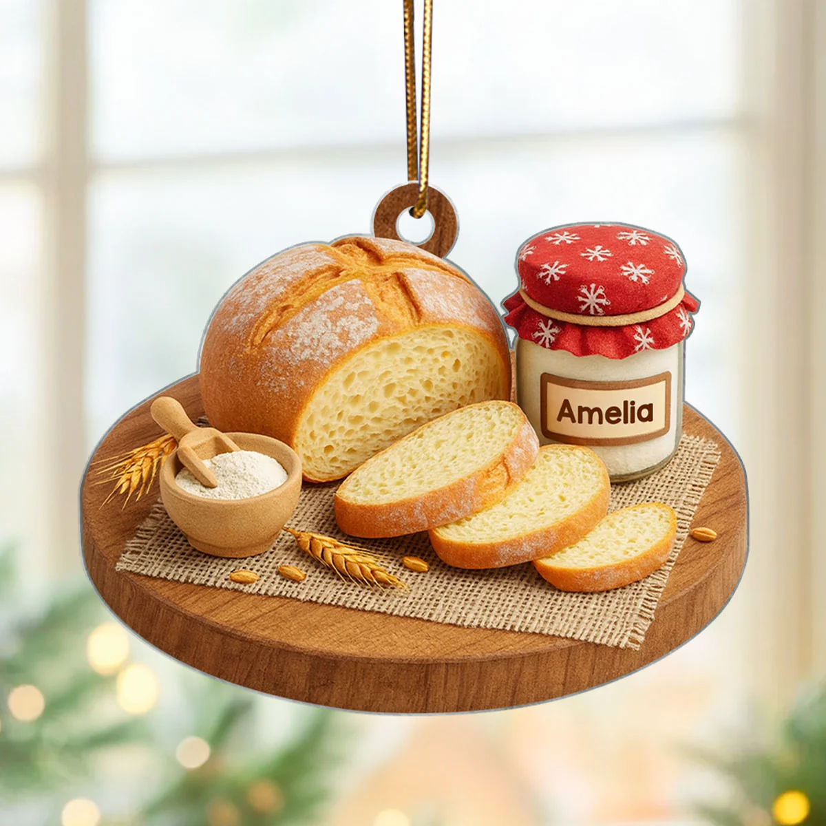 Made With Butter, Sugar and Love – Personalized Acrylic Ornament – Cute Gift for Home Bakers, Mom, Wife