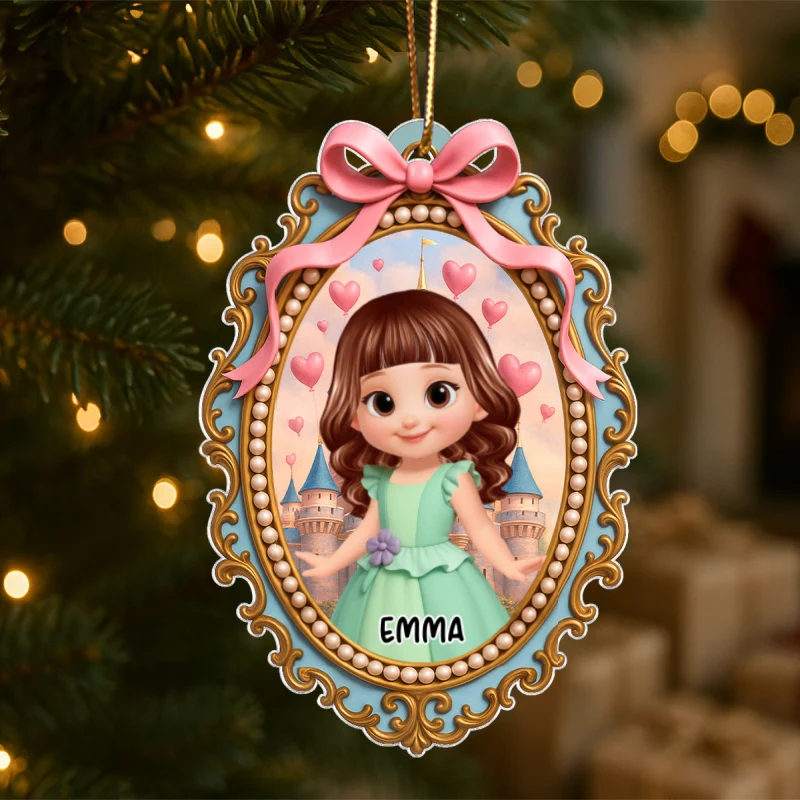 Magical Castle Coquette Bow Little Princess - Personalized Acrylic Ornament - Christmas Gift For Granddaughter Daughter - Image 9
