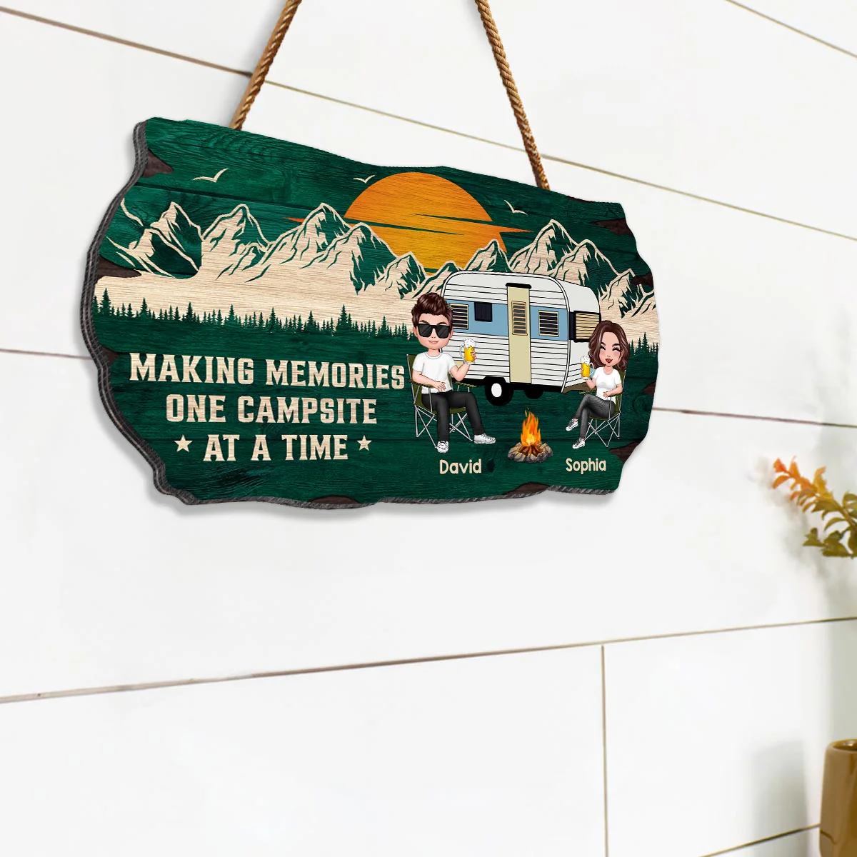 Making Memories One Campsite At A Time Camping Personalized Wood Sign - Image 2