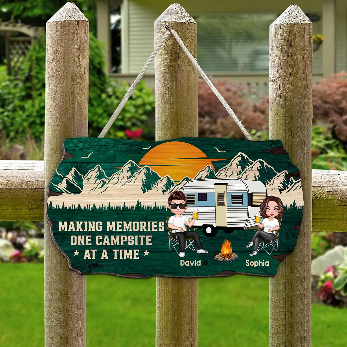 Making Memories One Campsite At A Time Camping Personalized Wood Sign - Image 5