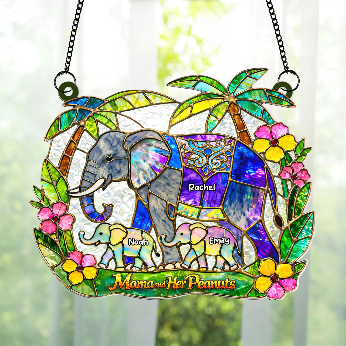 Mama and Her Peanuts - Personalized Suncatcher - Mother's Day Gift for Mom, Wife - Image 2