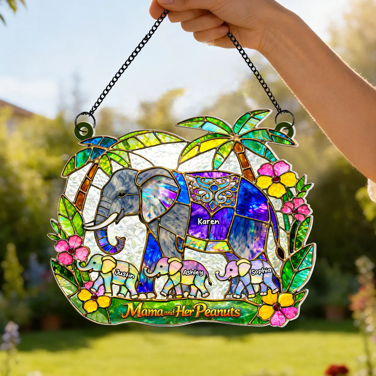 Mama and Her Peanuts - Personalized Suncatcher - Mother's Day Gift for Mom, Wife - Image 3