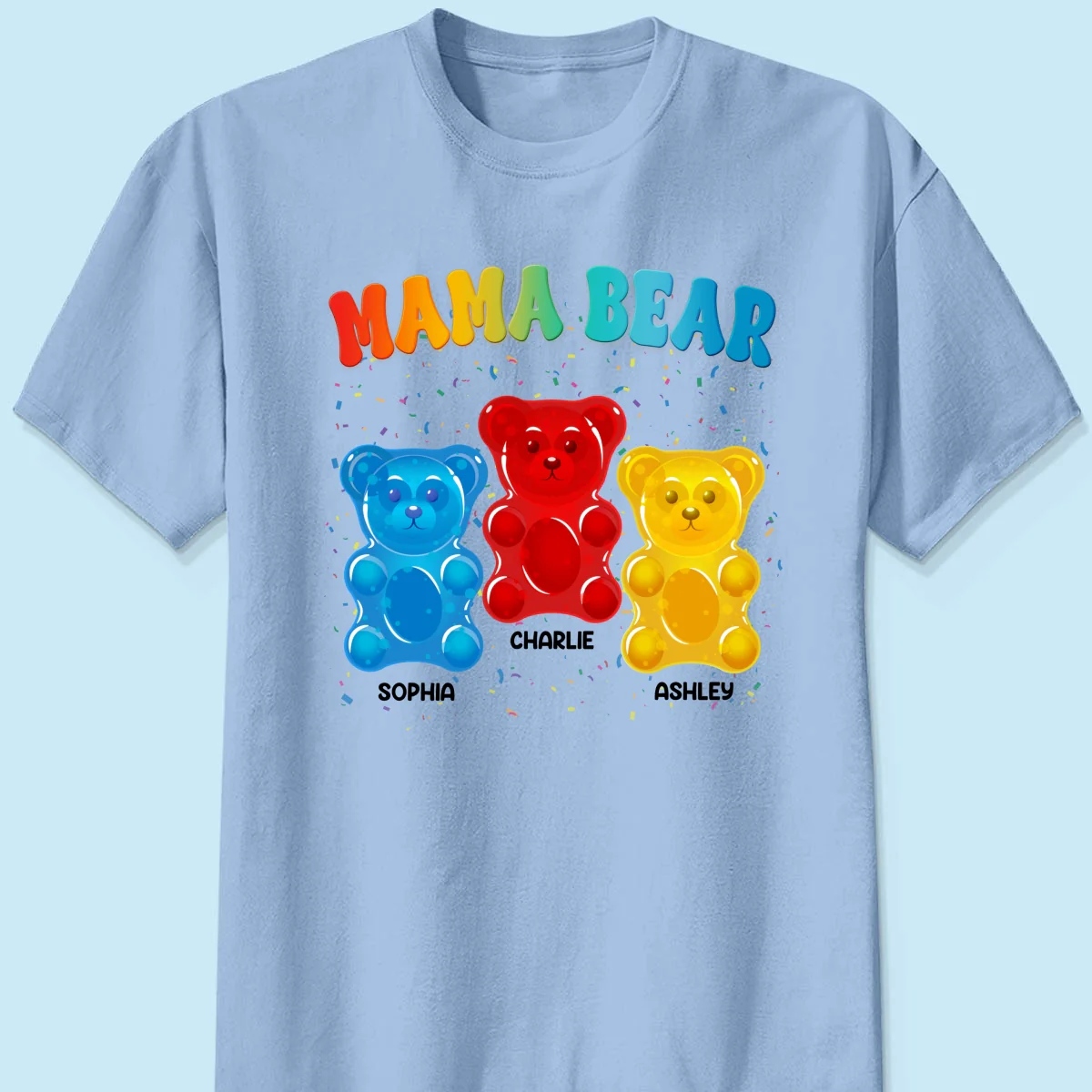 Mama Bear Colorful Bear Gift for Mom Grandma Personalized Shirt - Image 10