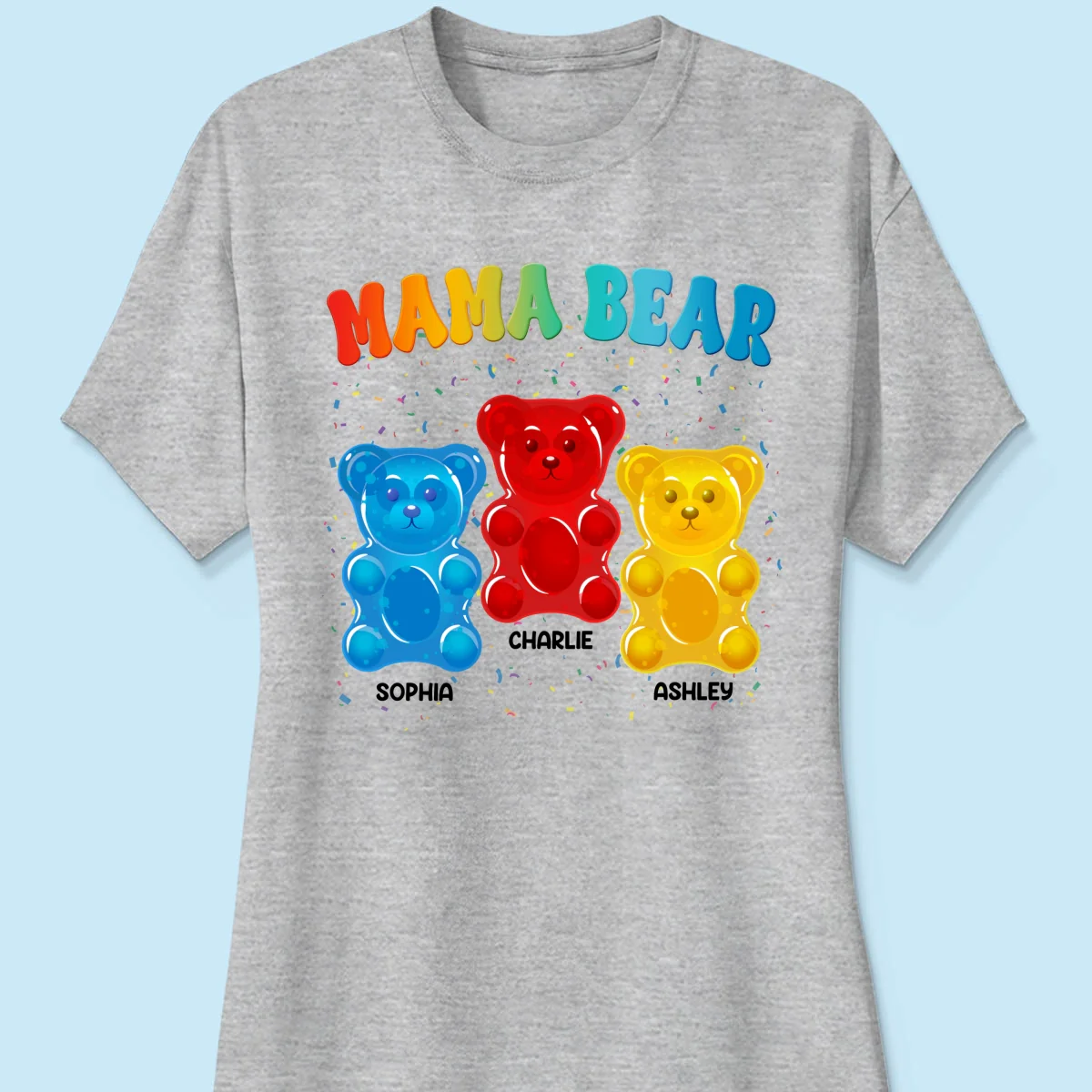Mama Bear Colorful Bear Gift for Mom Grandma Personalized Shirt - Image 12