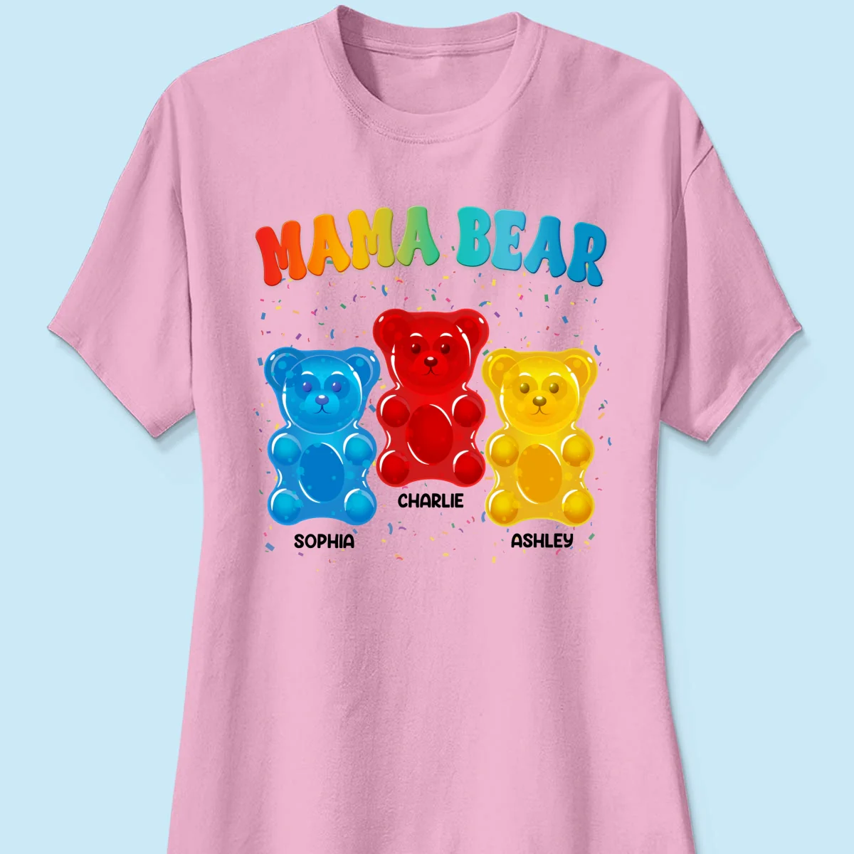 Mama Bear Colorful Bear Gift for Mom Grandma Personalized Shirt - Image 13