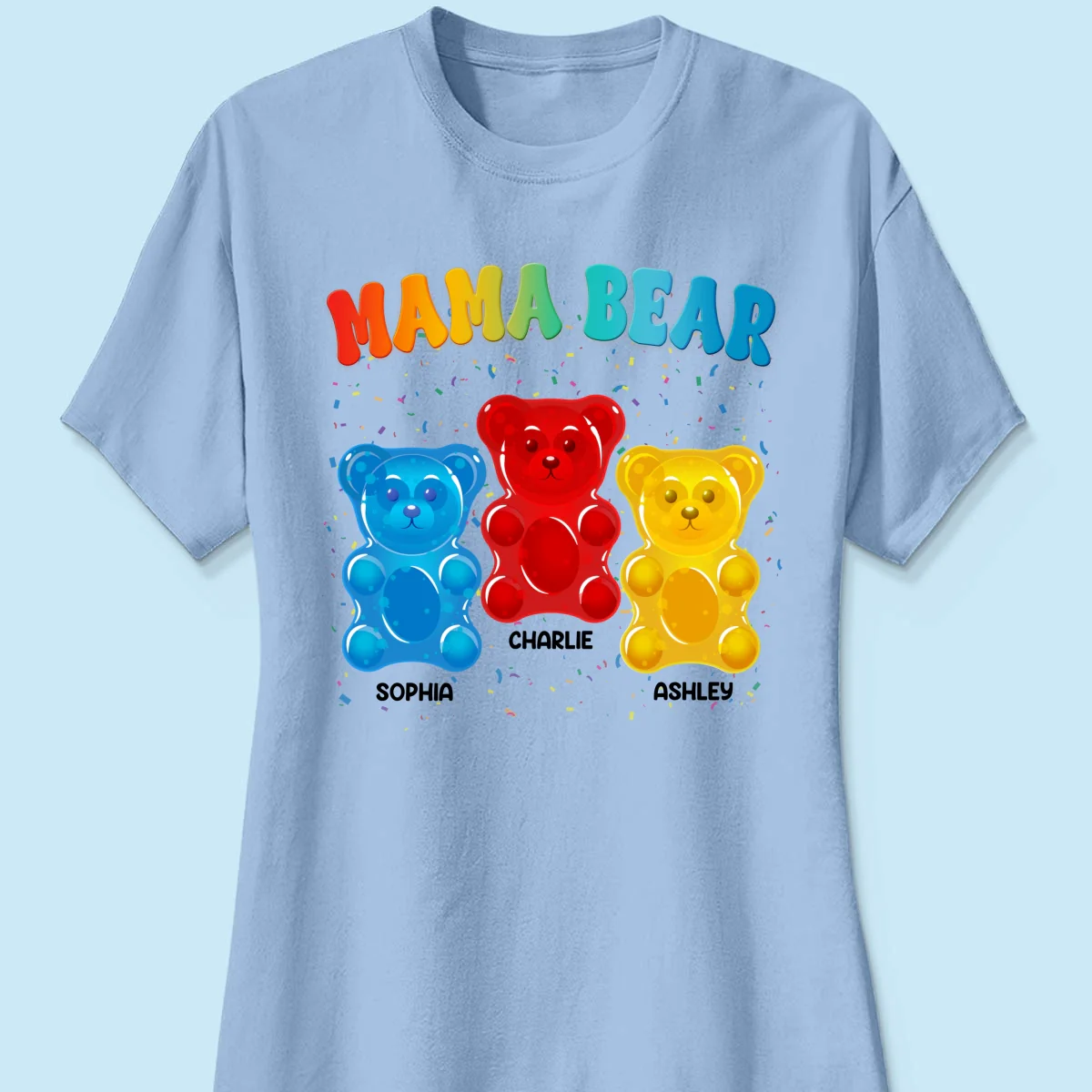 Mama Bear Colorful Bear Gift for Mom Grandma Personalized Shirt - Image 14