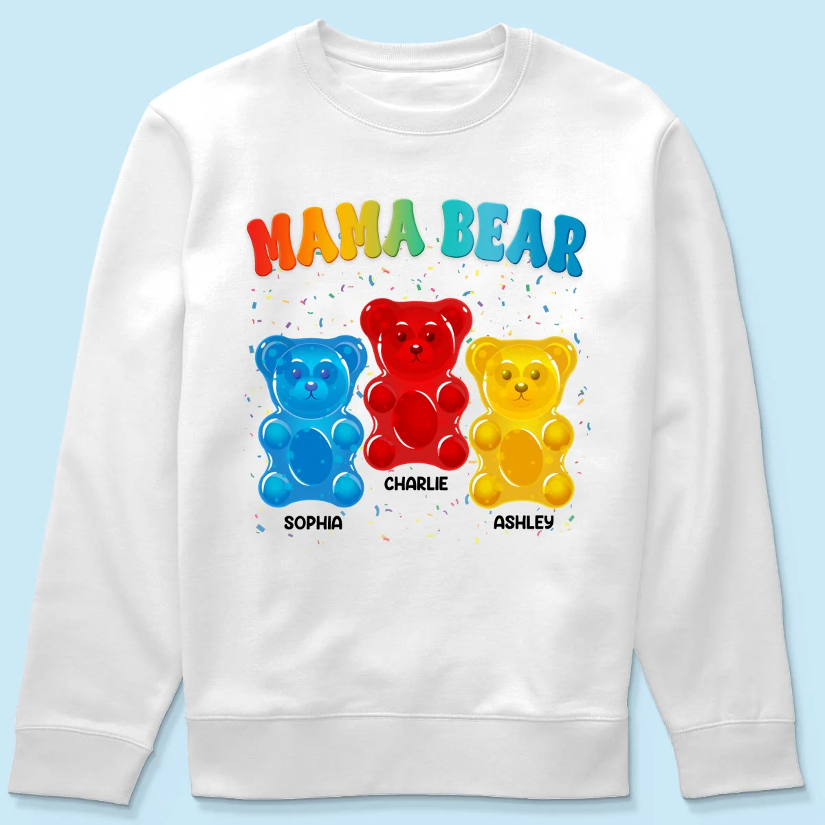 Mama Bear Colorful Bear Gift for Mom Grandma Personalized Shirt - Image 19