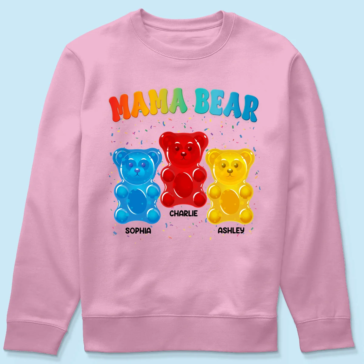 Mama Bear Colorful Bear Gift for Mom Grandma Personalized Shirt - Image 21