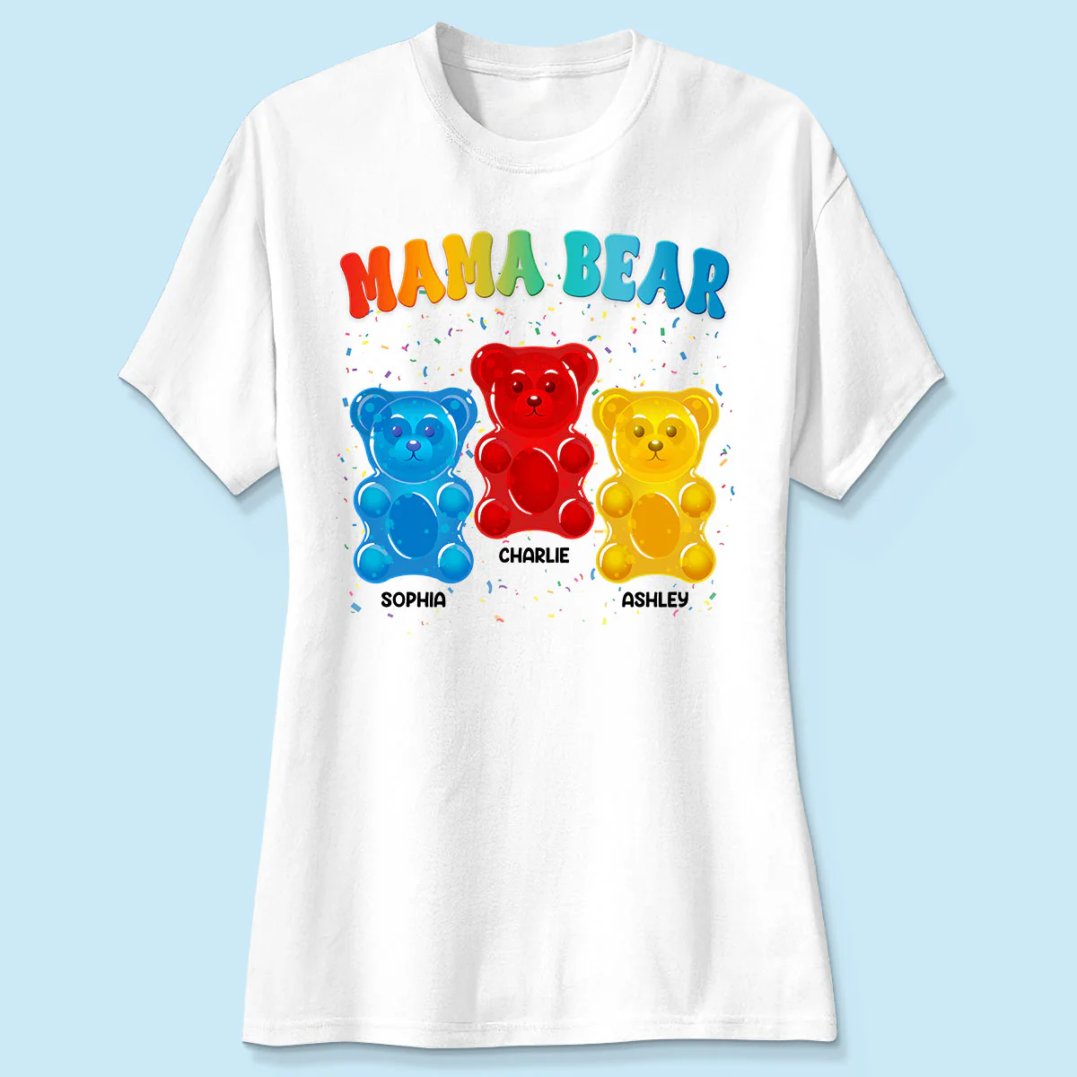Mama Bear Colorful Bear Gift for Mom Grandma Personalized Shirt - Image 4