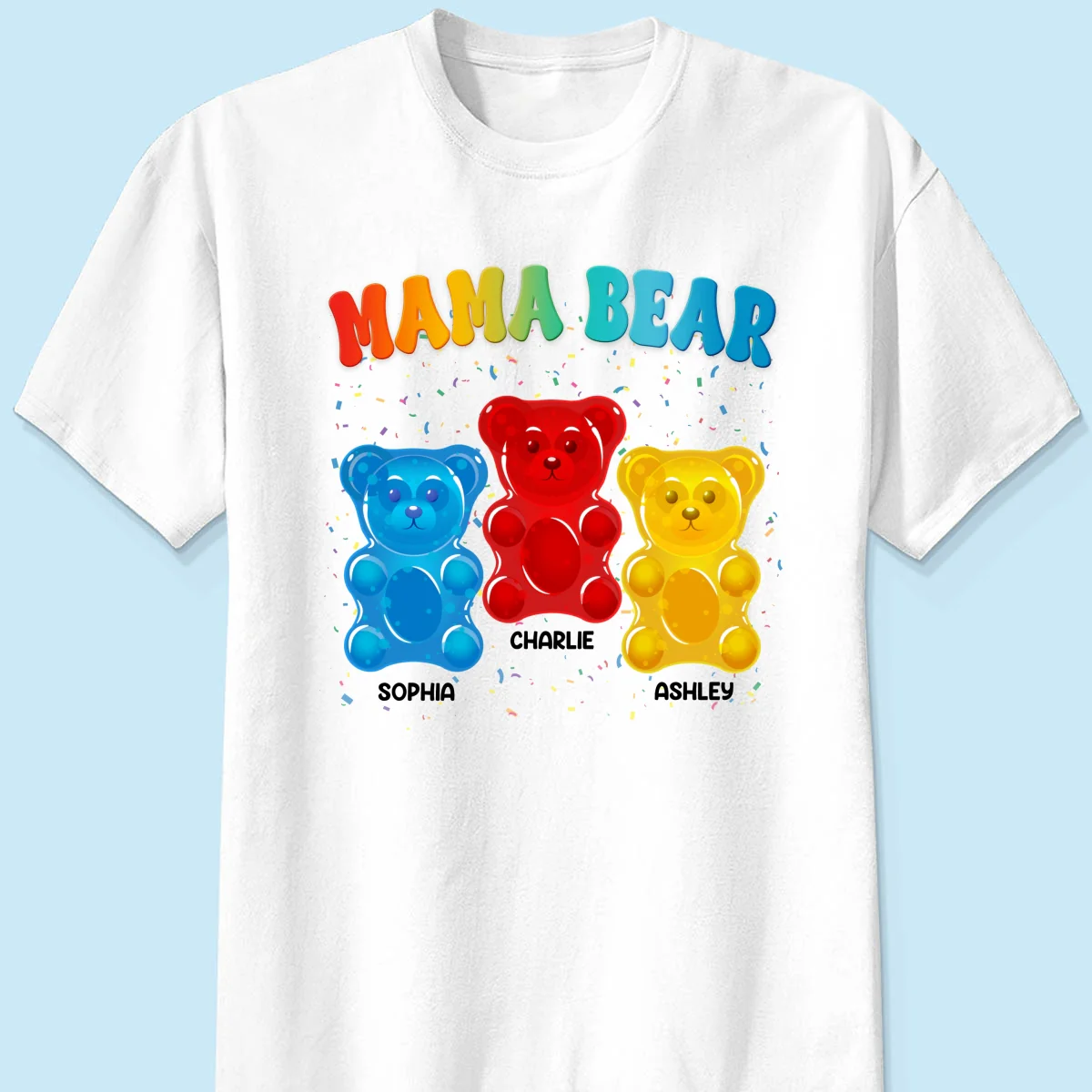 Mama Bear Colorful Bear Gift for Mom Grandma Personalized Shirt - Image 7