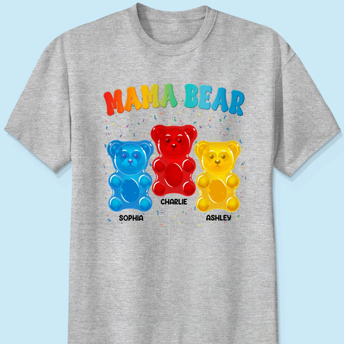 Mama Bear Colorful Bear Gift for Mom Grandma Personalized Shirt - Image 8