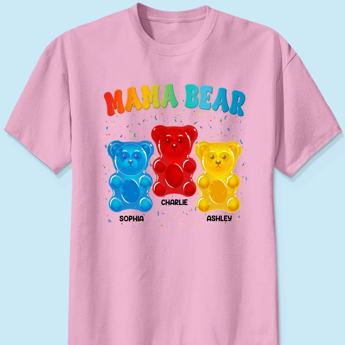 Mama Bear Colorful Bear Gift for Mom Grandma Personalized Shirt - Image 9