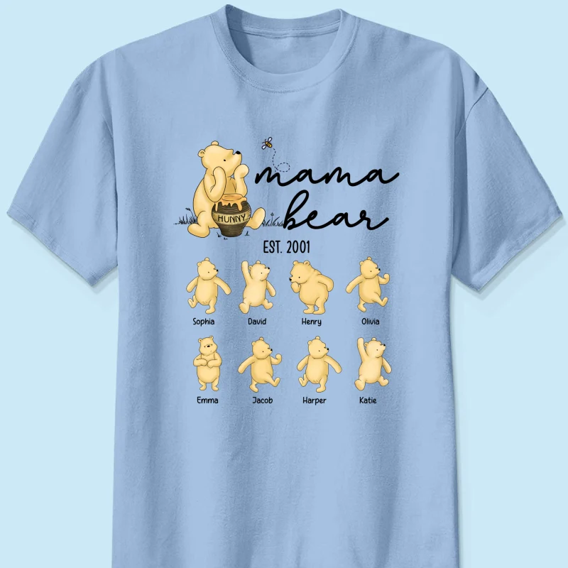 Mama Bear Est. Cute Bears Mother‘s Day Gift For Mom Grandma Auntie Personalized Shirt - Image 10
