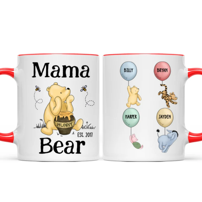 Mama Bear Est. Cute Characters With Balloon Mother‘s Day Gift For Mom Grandma Auntie Personalized Mug - Image 10