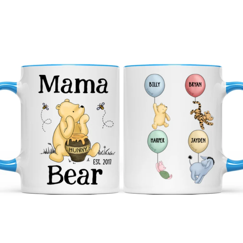Mama Bear Est. Cute Characters With Balloon Mother‘s Day Gift For Mom Grandma Auntie Personalized Mug - Image 11