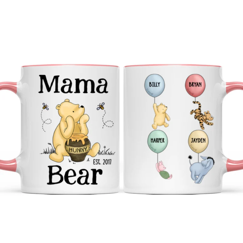 Mama Bear Est. Cute Characters With Balloon Mother‘s Day Gift For Mom Grandma Auntie Personalized Mug - Image 12
