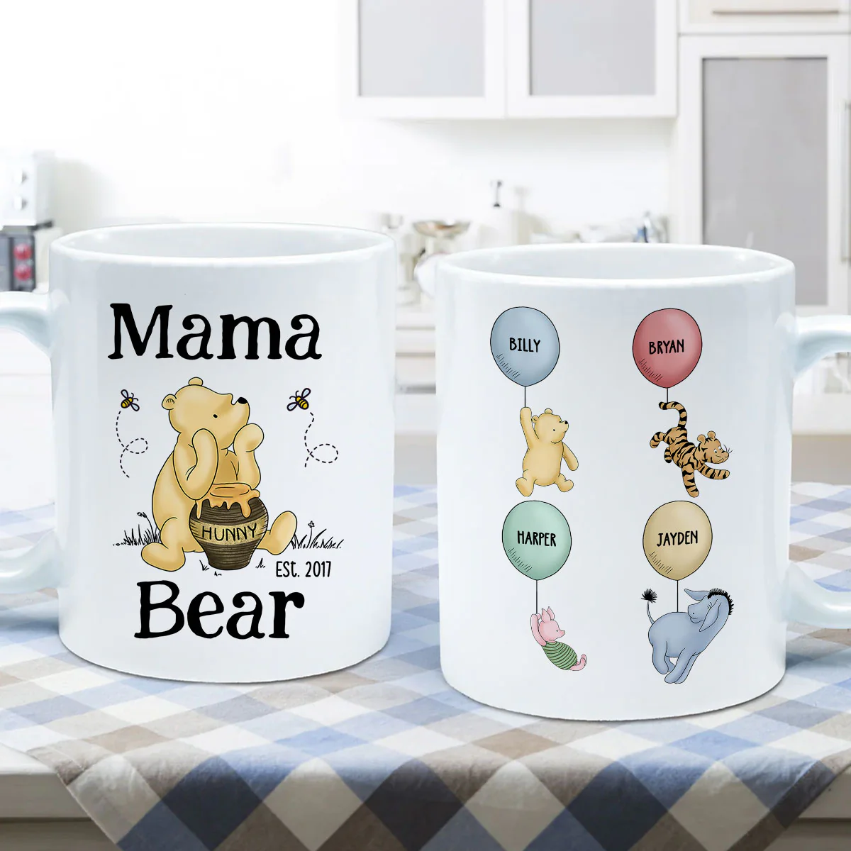 Mama Bear Est. Cute Characters With Balloon Mother‘s Day Gift For Mom Grandma Auntie Personalized Mug - Image 5