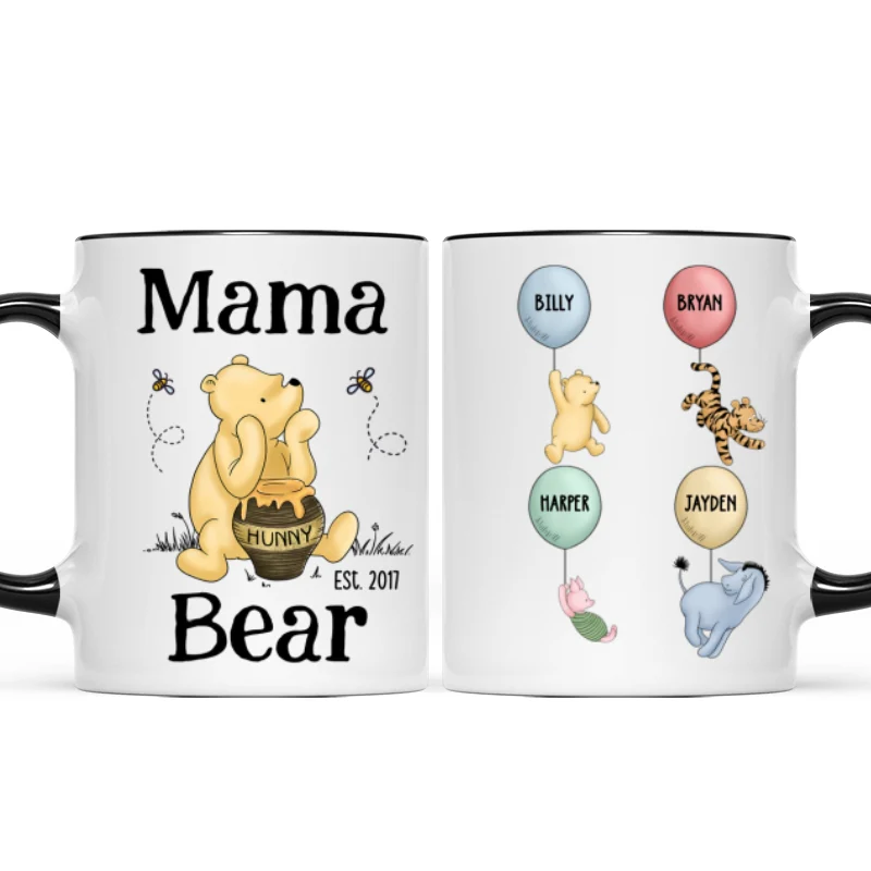 Mama Bear Est. Cute Characters With Balloon Mother‘s Day Gift For Mom Grandma Auntie Personalized Mug - Image 8