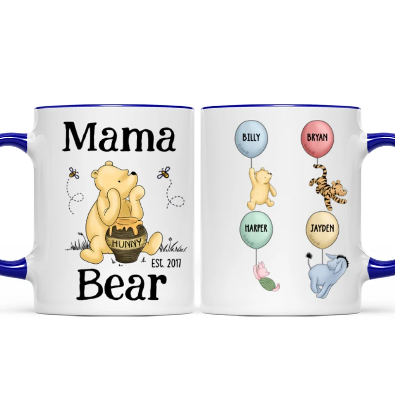 Mama Bear Est. Cute Characters With Balloon Mother‘s Day Gift For Mom Grandma Auntie Personalized Mug - Image 9