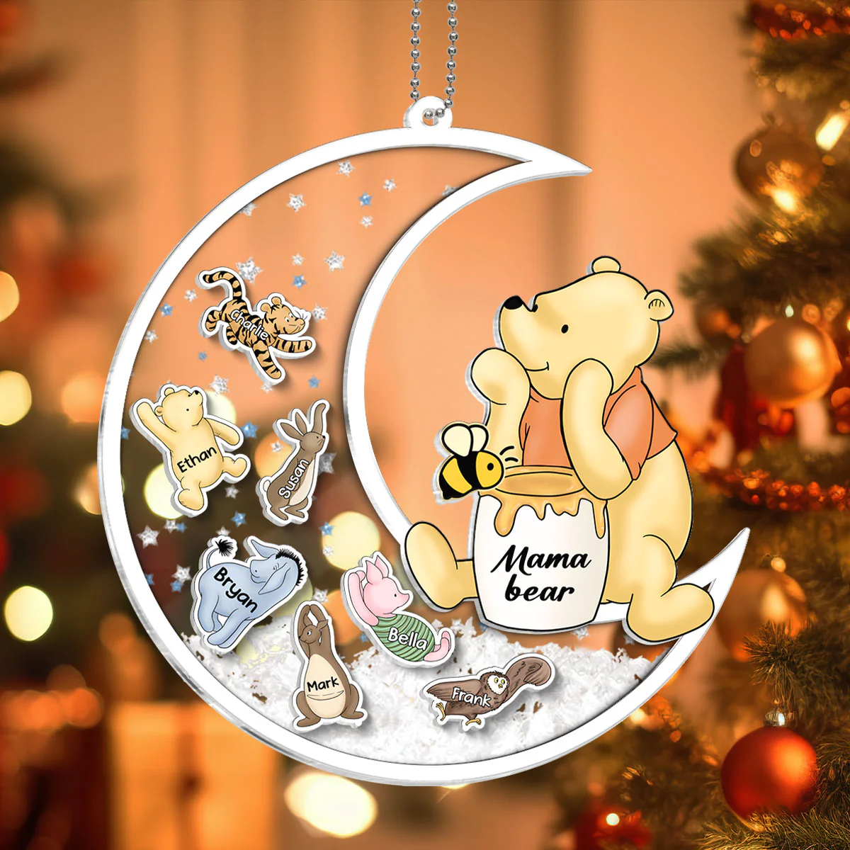 Mama Bear Grandma Bear Cute Character Personalized Shaker Ornament, Christmas Gift For Grandma, Granddaughter, Grandson - Image 2