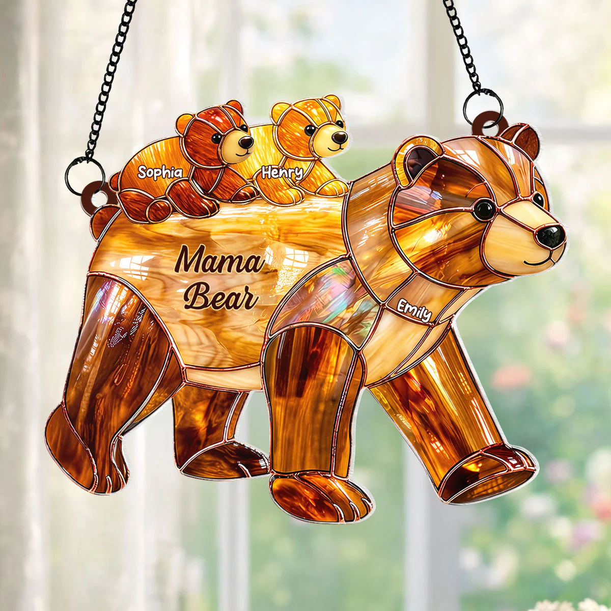 Mama Bear - Personalized Suncatcher - Sentimental Mother's Day Gift for Mom, Wife - Image 3