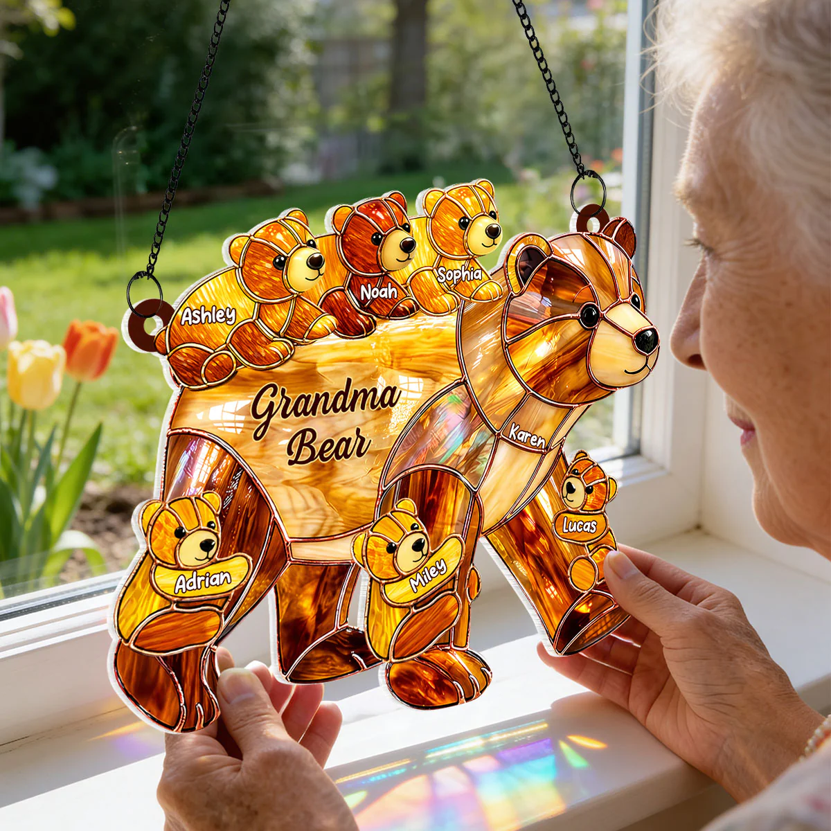 Mama Bear - Personalized Suncatcher - Sentimental Mother's Day Gift for Mom, Wife - Image 4