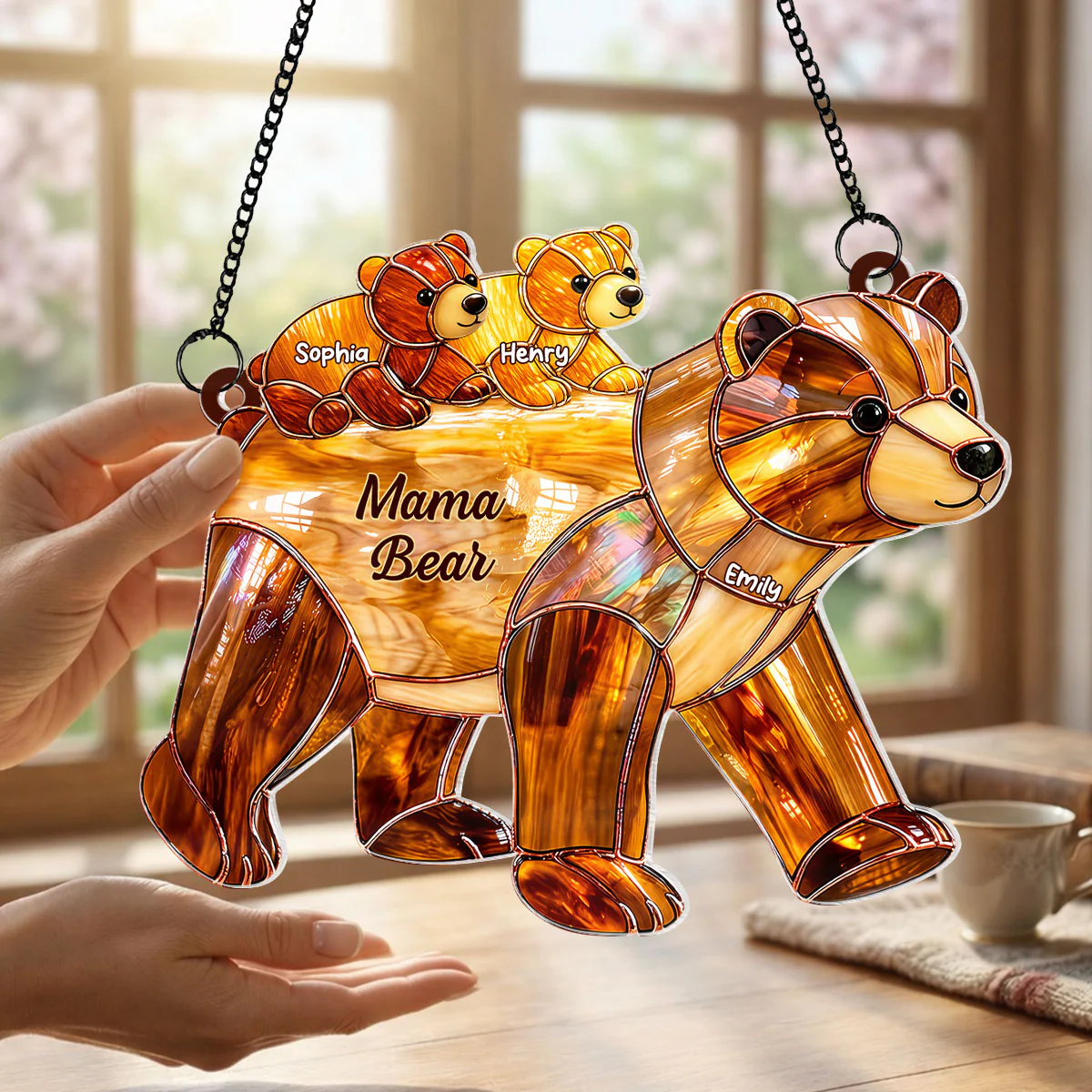 Mama Bear - Personalized Suncatcher - Sentimental Mother's Day Gift for Mom, Wife - Image 5