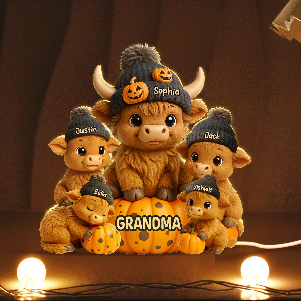 Mama Cow Personalized Light Box, Cozy Fall Vibe Halloween Decor for Mom, Grandma - Image 5