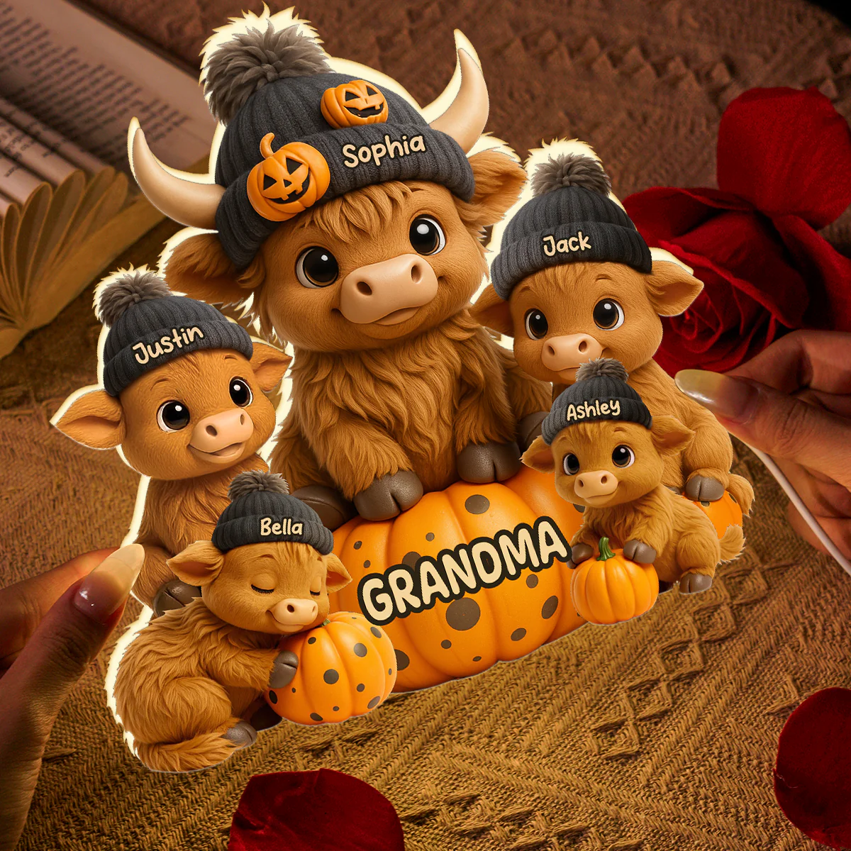Mama Cow Personalized Light Box, Cozy Fall Vibe Halloween Decor for Mom, Grandma - Image 6