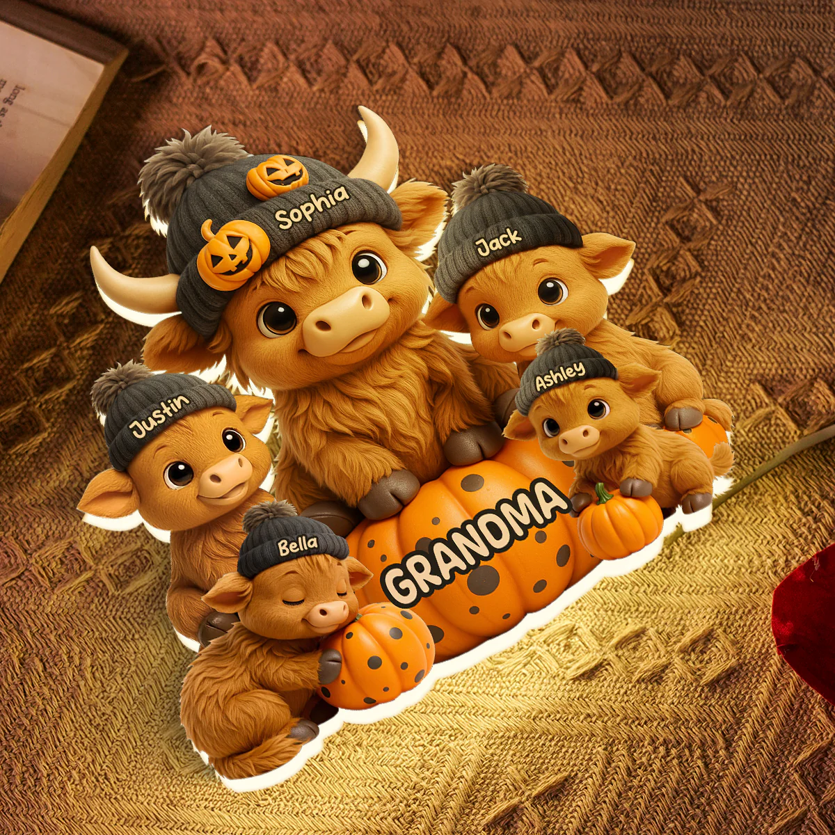 Mama Cow Personalized Light Box, Cozy Fall Vibe Halloween Decor for Mom, Grandma - Image 8