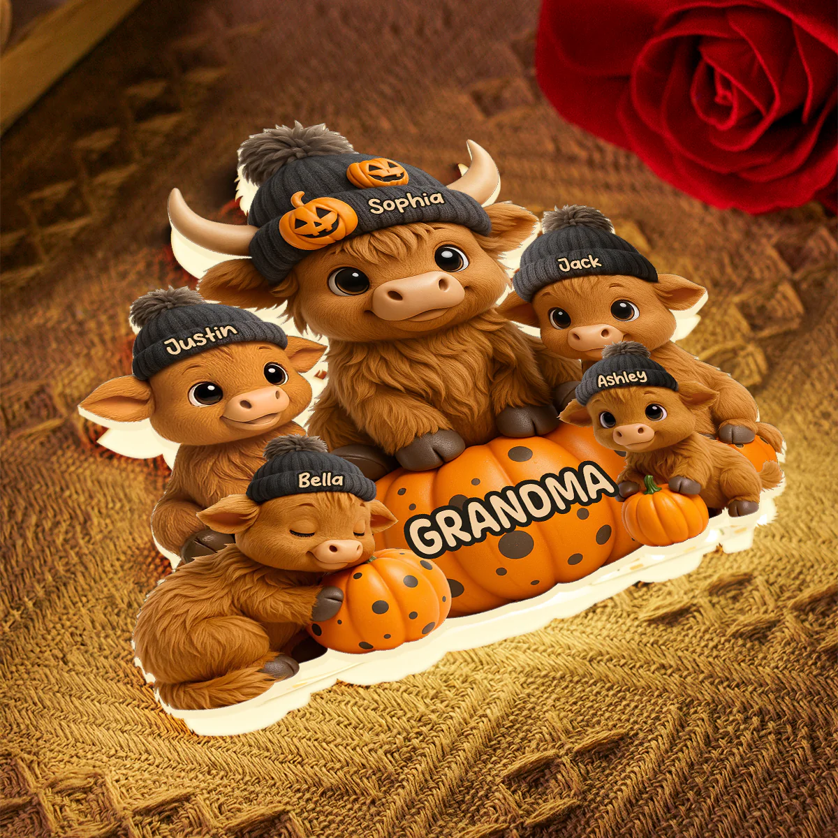 Mama Cow Personalized Light Box, Cozy Fall Vibe Halloween Decor for Mom, Grandma - Image 9