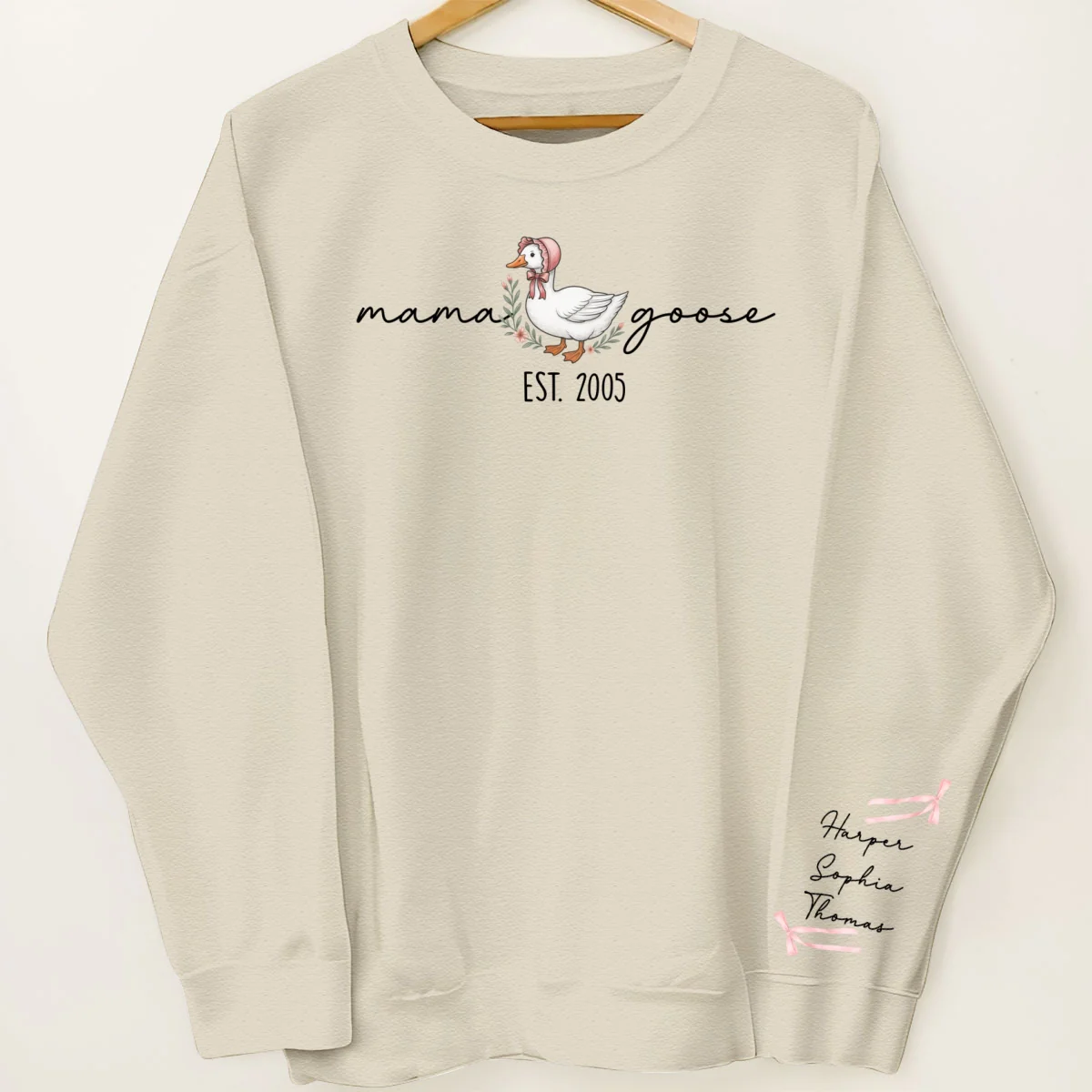 Mama Goose Est. Personalized Sleeve Printed Sweatshirt, Gift For Mom, Grandma - Image 13