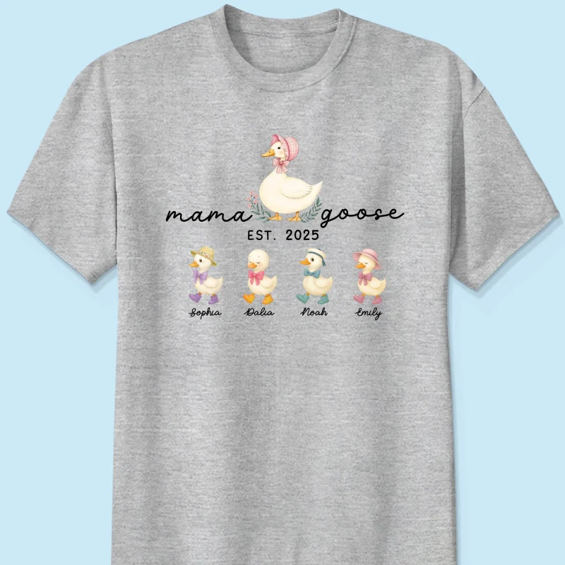 Mama Goose Grandma Goose And Kids Est Year Personalized Shirt, Gift - Image 11