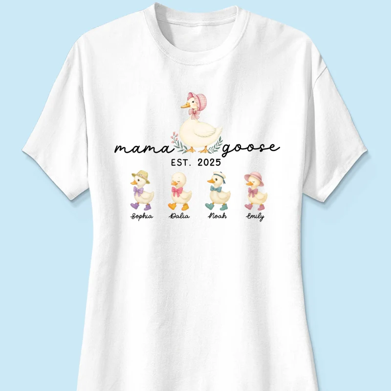 Mama Goose Grandma Goose And Kids Est Year Personalized Shirt, Gift - Image 14