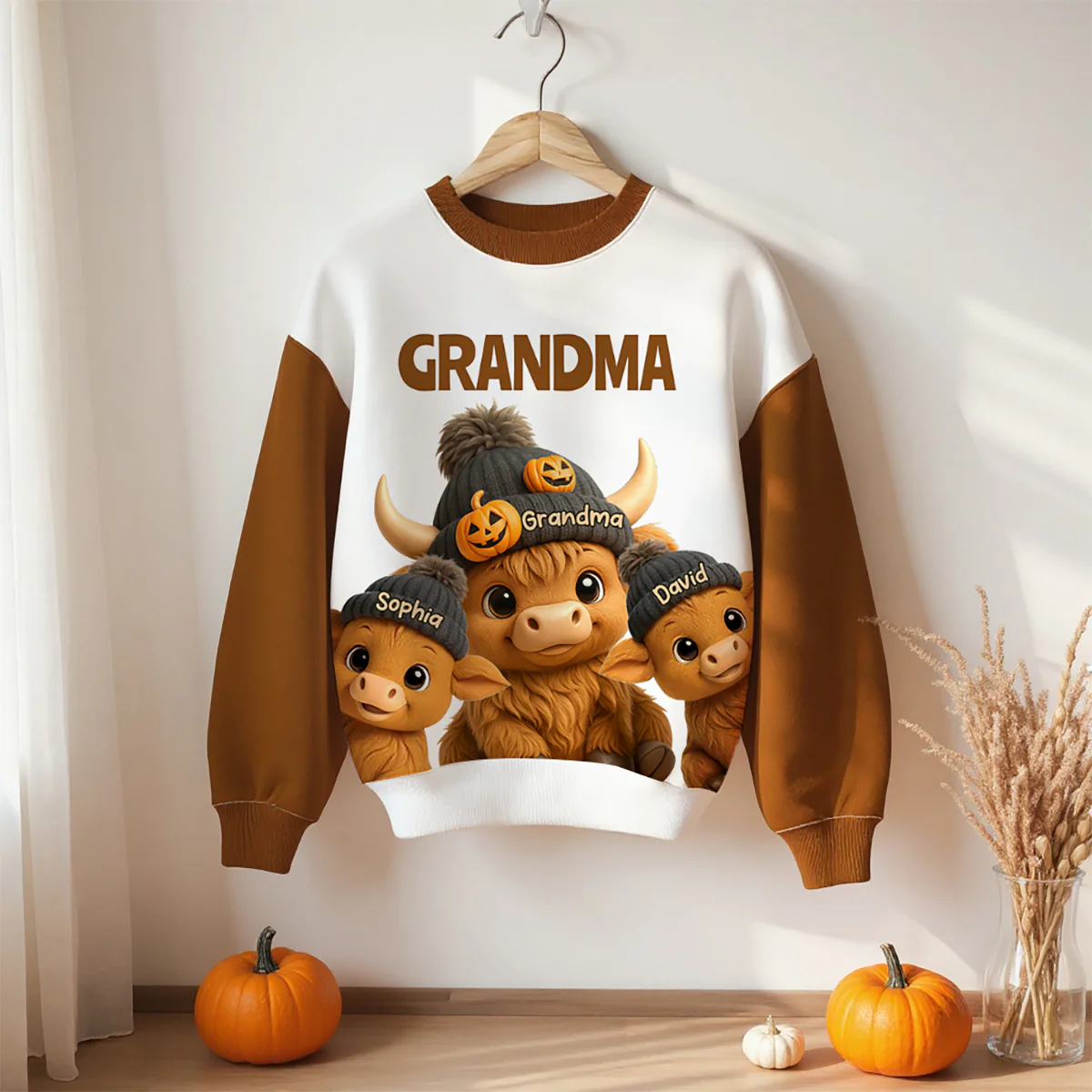 Mama Grandma Cow Personalized Sweatshirt, Cozy Fall Sweatshirt - Image 7