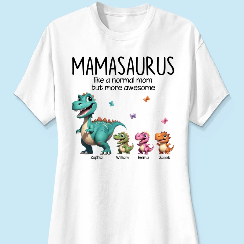 Mamasaurus And Kids 3D Effect Dinosaurs Personalized Shirt, Gift For Mom's Birthday, Mother's Day or Just Because - Image 11