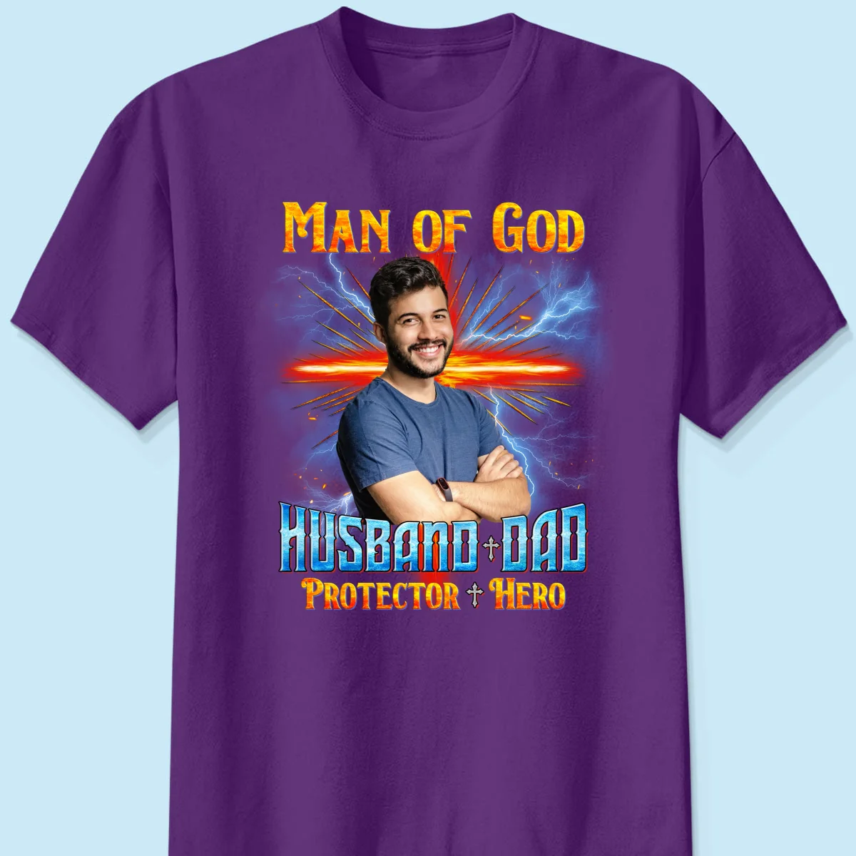 Man of God Christian Husband Dad Personalized Shirt - Image 10