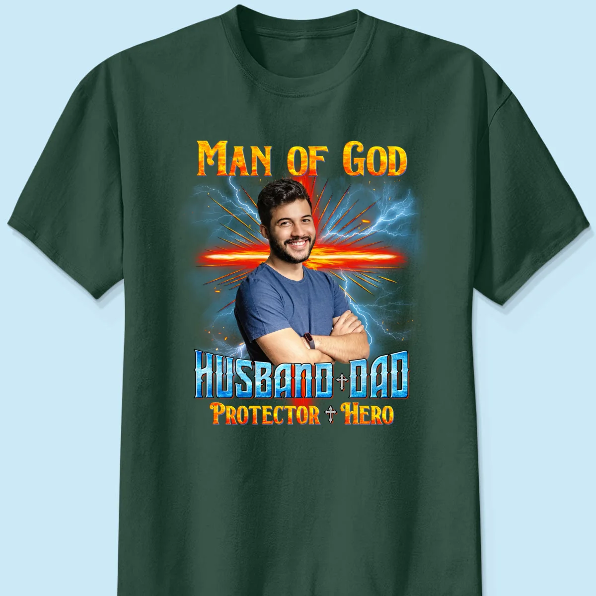 Man of God Christian Husband Dad Personalized Shirt - Image 11