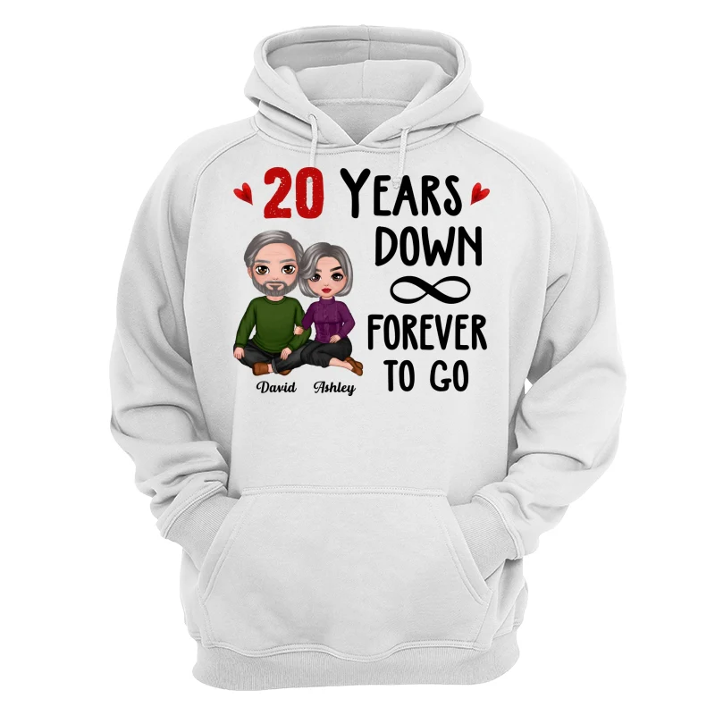 Many Years Down Forever To Go Couple Embracing Anniversary Gift Personalized Shirt - Image 16