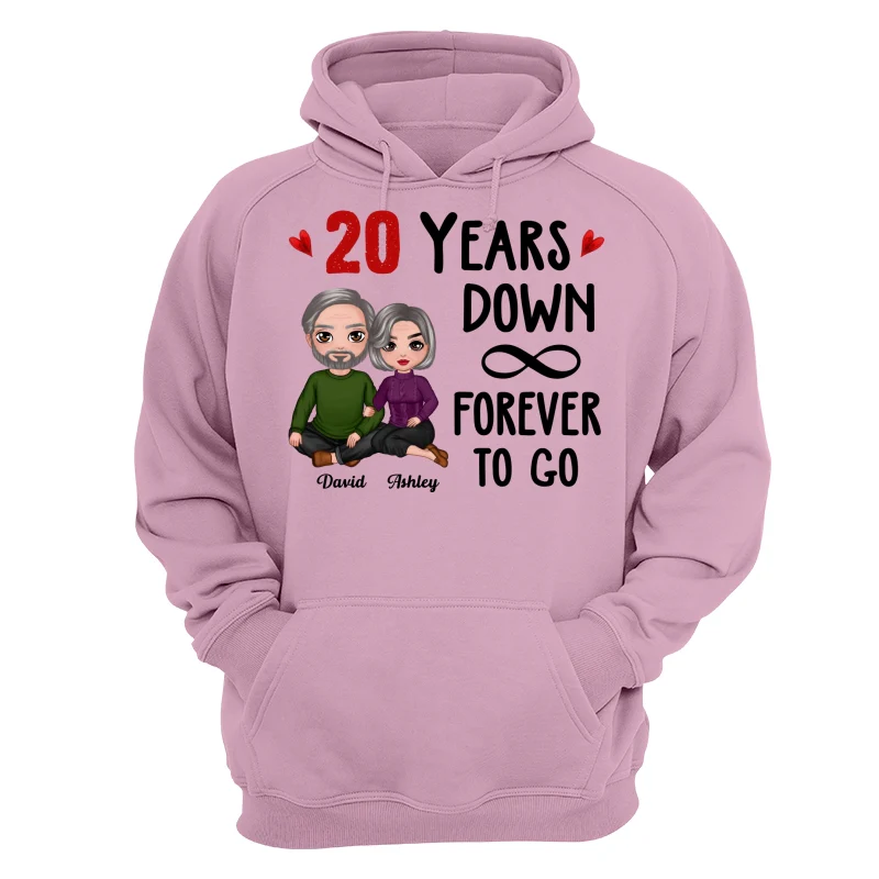 Many Years Down Forever To Go Couple Embracing Anniversary Gift Personalized Shirt - Image 18