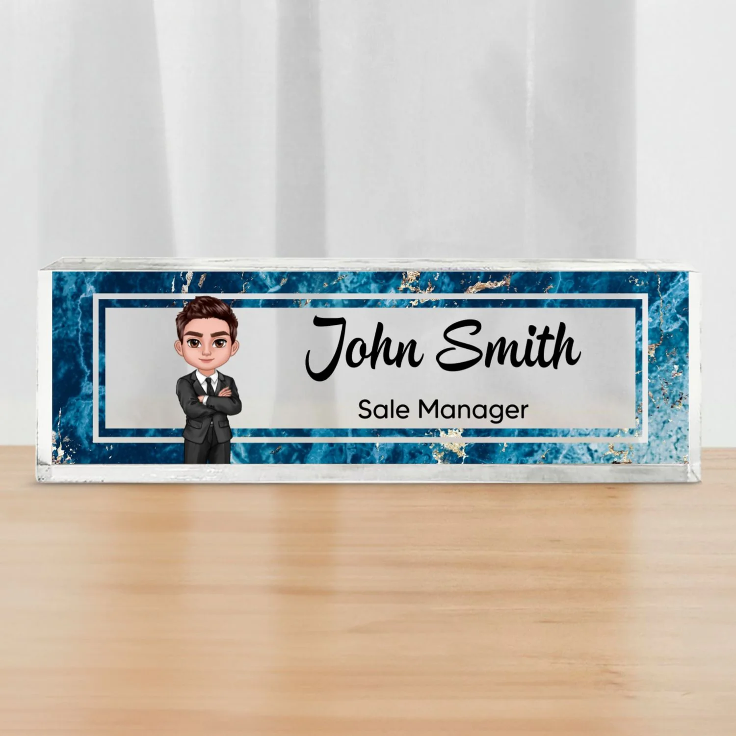 Marble Design Personalized Acrylic Desk Name Plate, Office Desk Decor, Gift For Boss, PhD, Teacher, Colleagues, Coworkers - Image 10