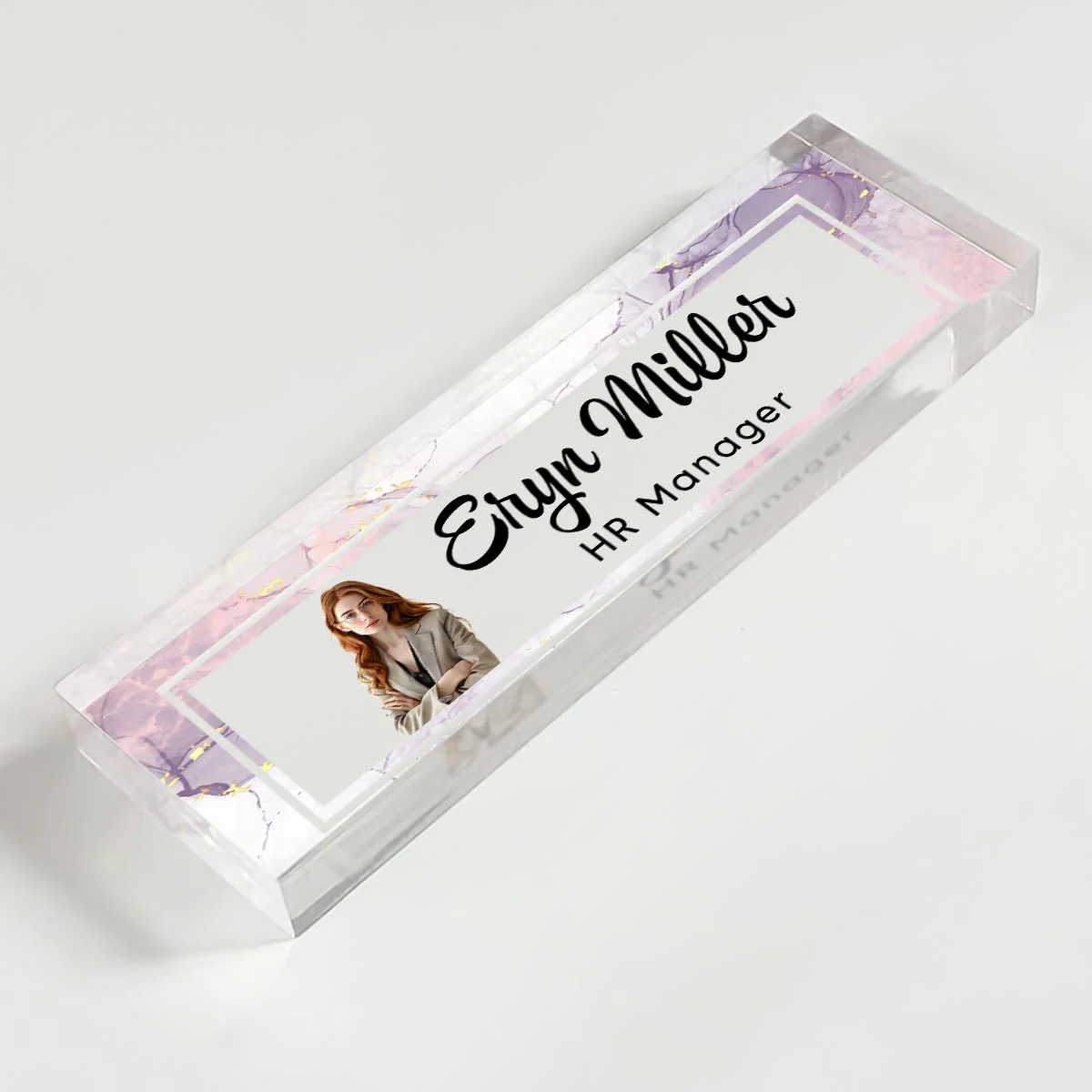Marble Design Personalized Acrylic Desk Name Plate, Office Desk Decor, Gift For Boss, PhD, Teacher, Colleagues, Coworkers - Image 8
