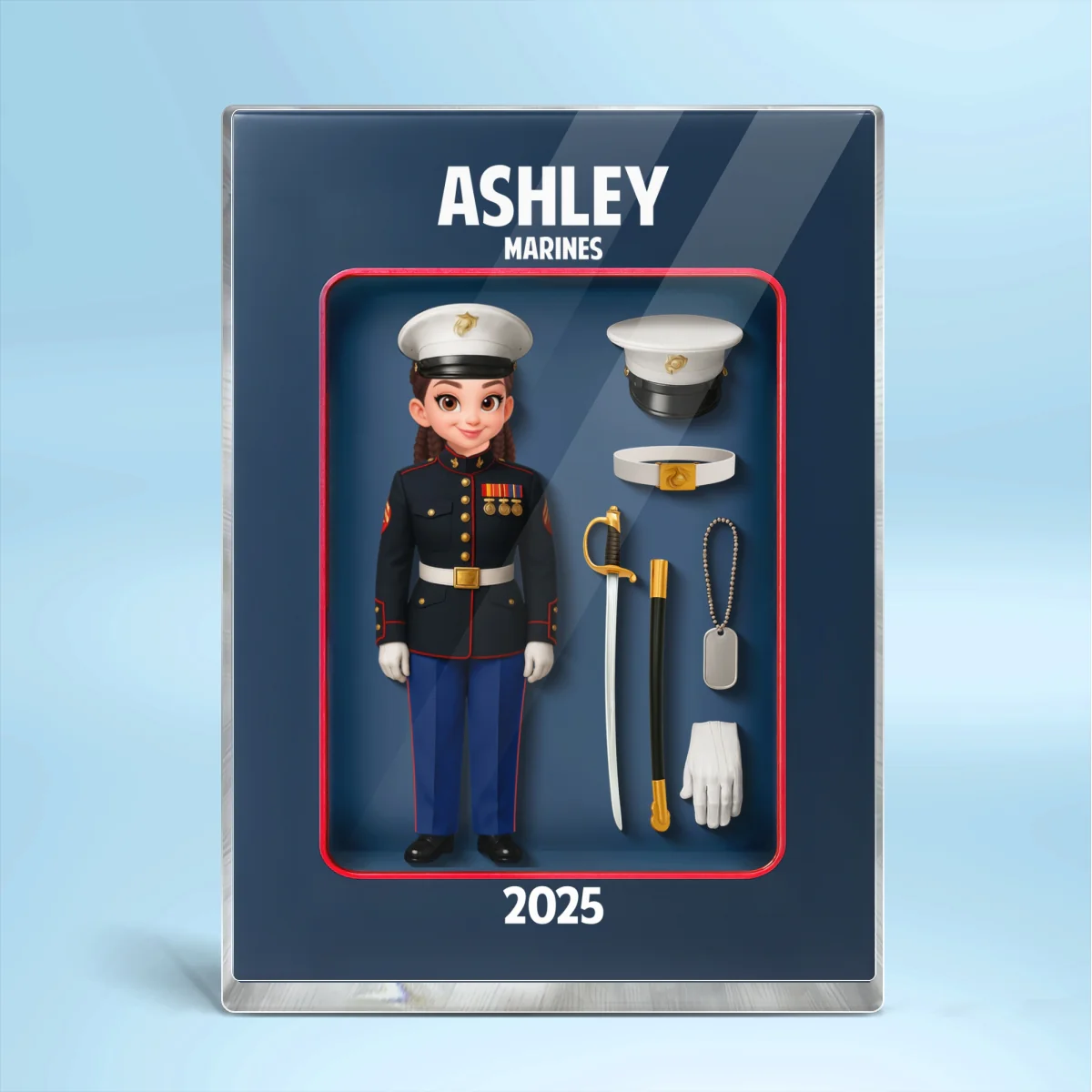 Marines Action Figure 3D Effect - Personalized Acrylic Block - Special Gift For The Marines - Image 11