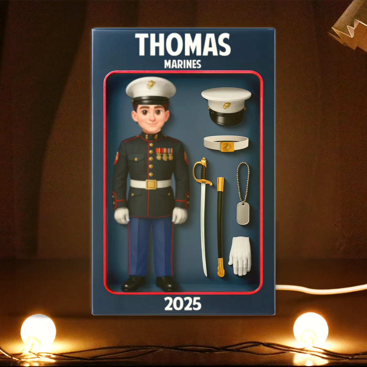 Marines Action Figure 3D Effect - Personalized Light Box - Special Gift For The Marines - Image 11