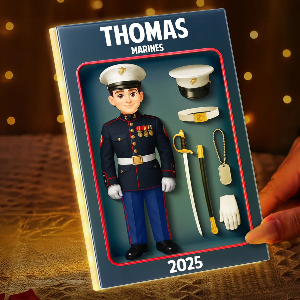 Marines Action Figure 3D Effect - Personalized Light Box - Special Gift For The Marines - Image 4