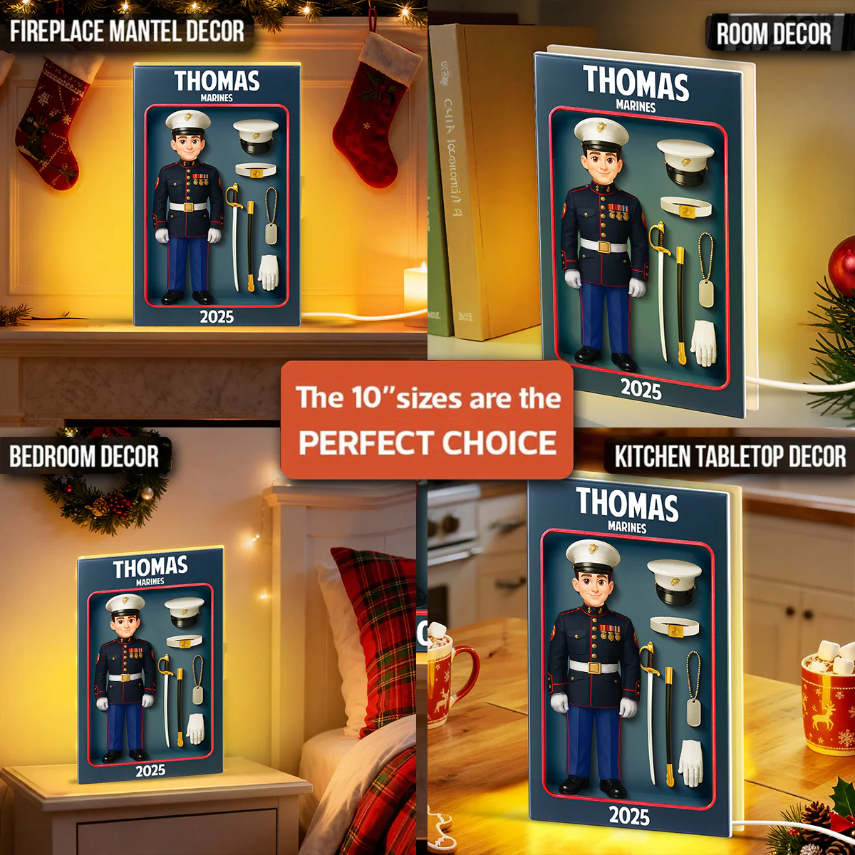 Marines Action Figure 3D Effect - Personalized Light Box - Special Gift For The Marines - Image 5