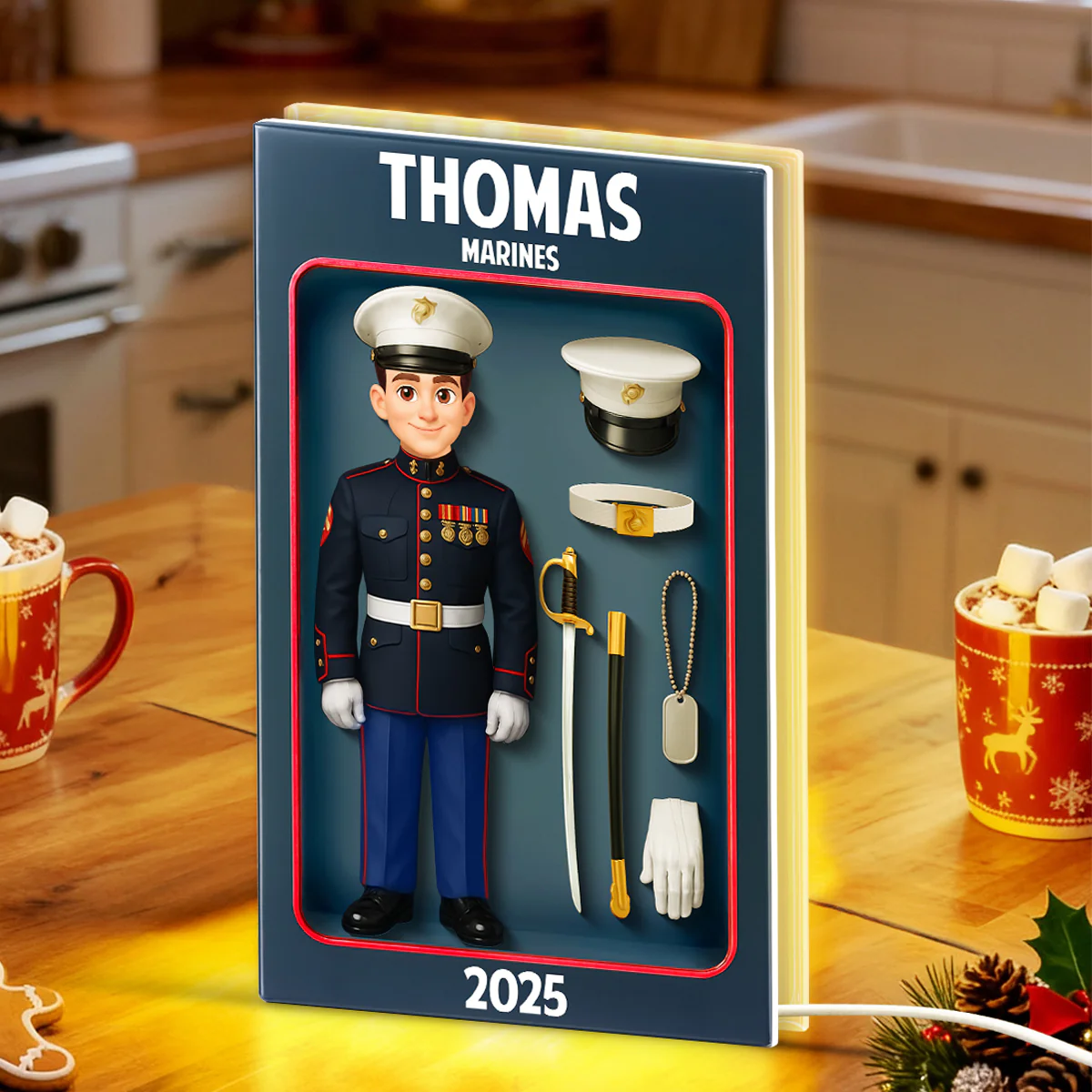 Marines Action Figure 3D Effect - Personalized Light Box - Special Gift For The Marines - Image 7