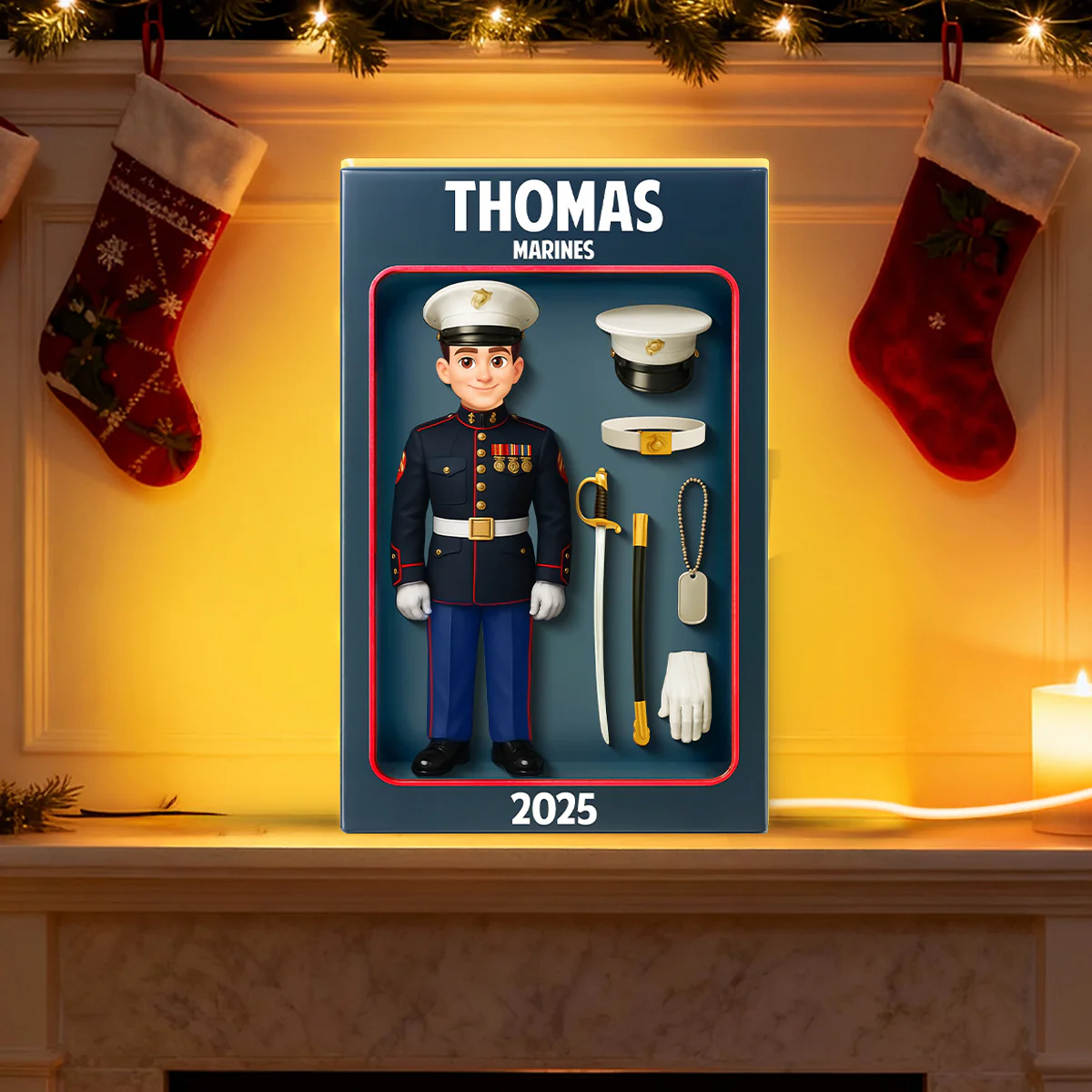 Marines Action Figure 3D Effect - Personalized Light Box - Special Gift For The Marines - Image 8